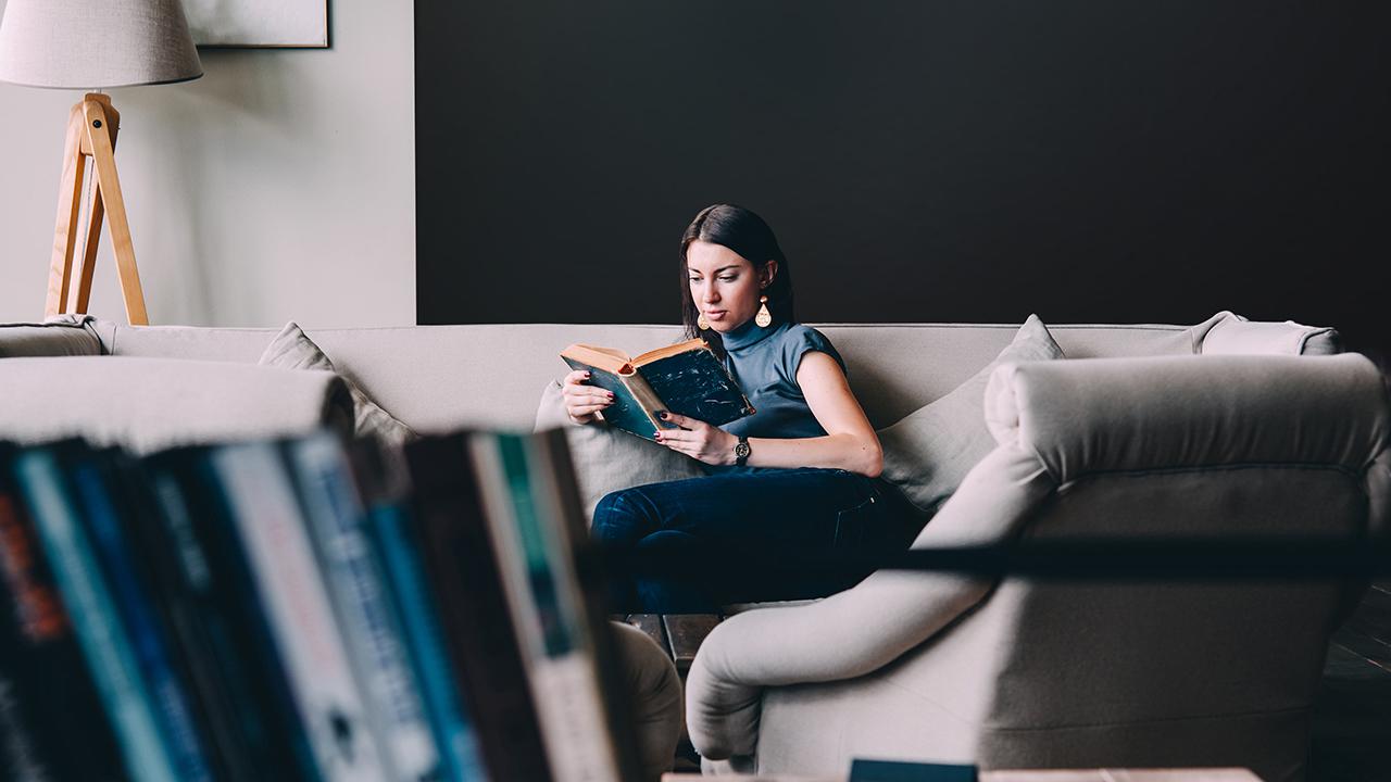 Woman reading a book