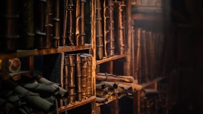 Rare and ancient books, old writings and sacred scrolls...