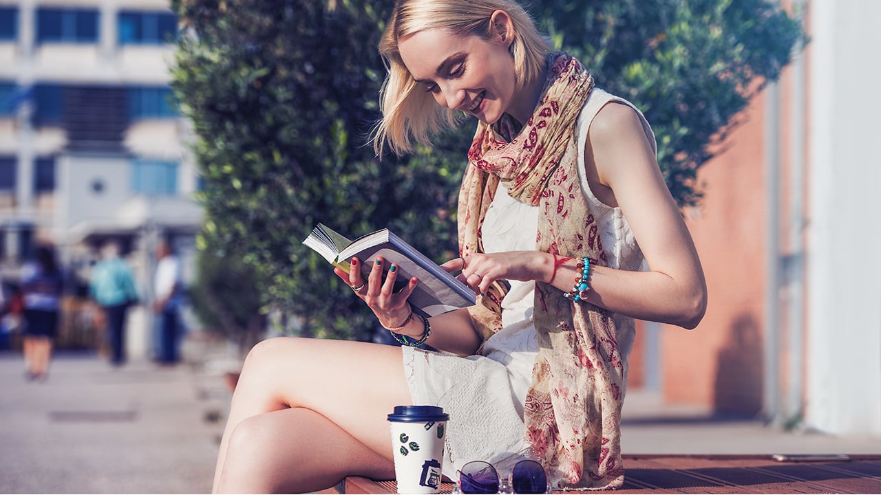 Blooms and books, by LB